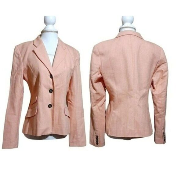 Vineyard Vines Women's 3 Button Notched Lapel Cotton Blazer Jacket Orange Size 8 - Picture 6 of 7